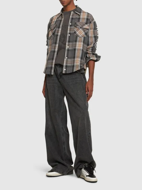 Represent   Checked quilted flannel shirt 