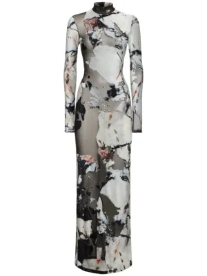 Roberto Cavalli   Marmo printed chenille dress 