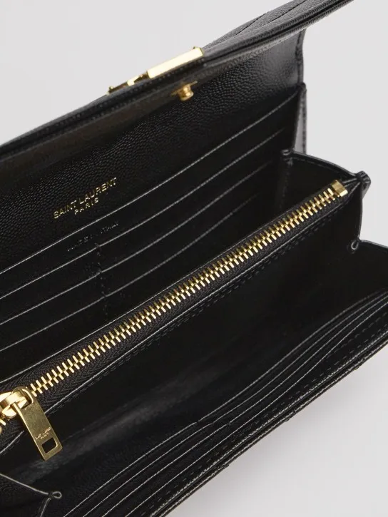 Saint Laurent   Large monogram quilted leather wallet 