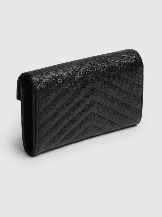 Saint Laurent   Large monogram quilted leather wallet 