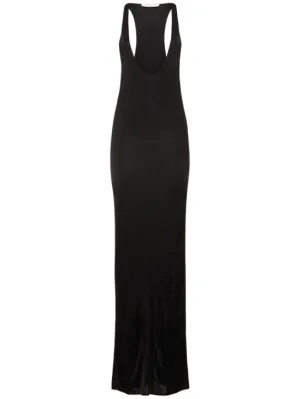 Saint Laurent   Viscose scoop neck dress 