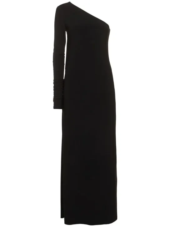 Sportmax   Cartone one-sleeve jersey long dress 