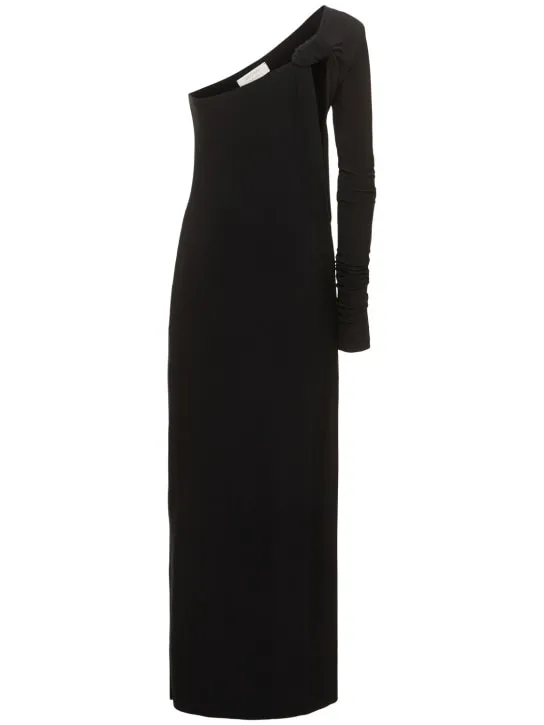Sportmax   Cartone one-sleeve jersey long dress 