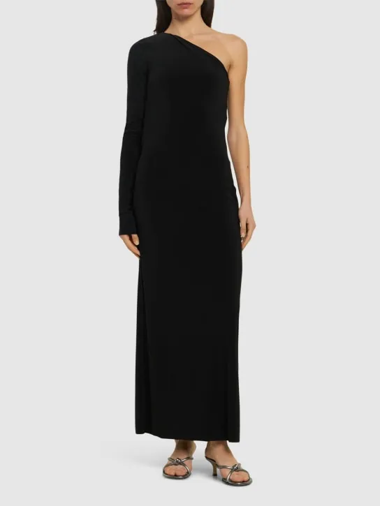 Sportmax   Cartone one-sleeve jersey long dress 