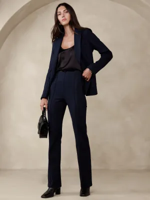 Stretch-Ponte Crop Flare Pant