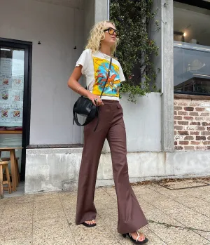 TAILORED PANT- BROWN PINSTRIPE