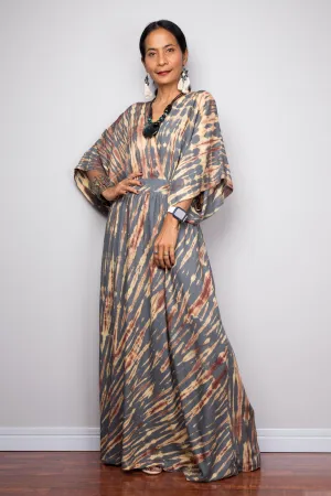 Tie dye kimono kaftan dress