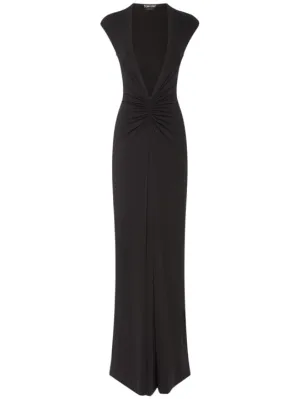 Tom Ford   Stretch sable jersey draped long dress 