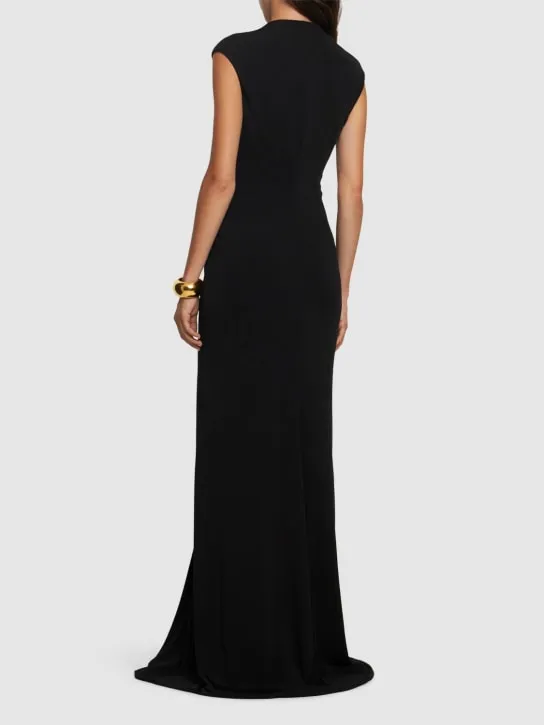 Tom Ford   Stretch sable jersey draped long dress 