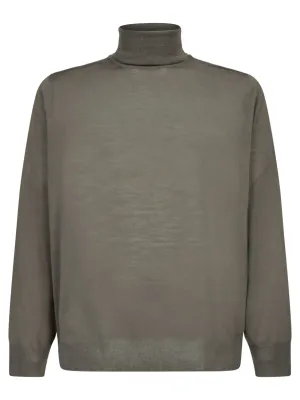 Turtleneck Sweater in Taupe Wool