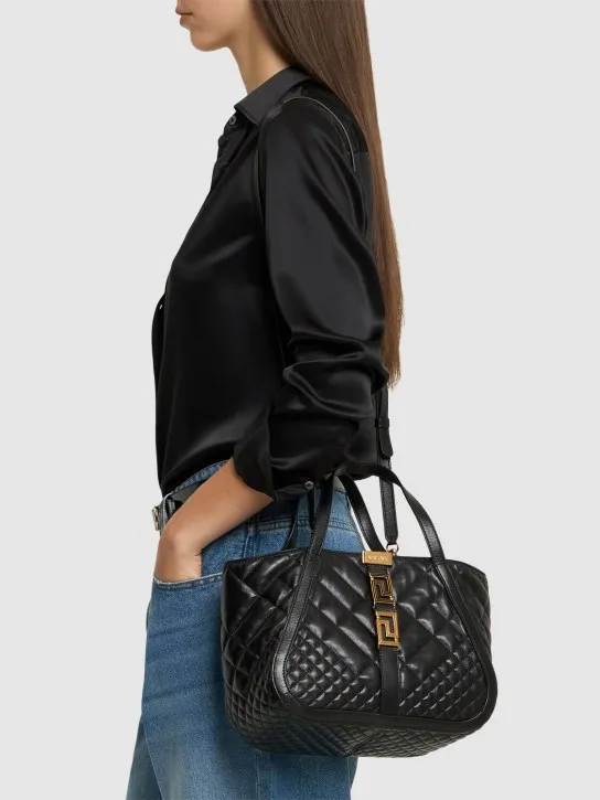 Versace   Small quilted leather tote bag 