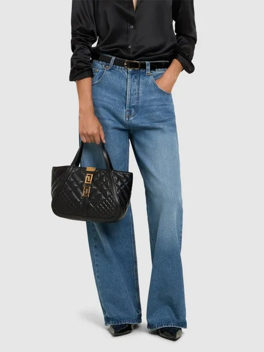 Versace   Small quilted leather tote bag 