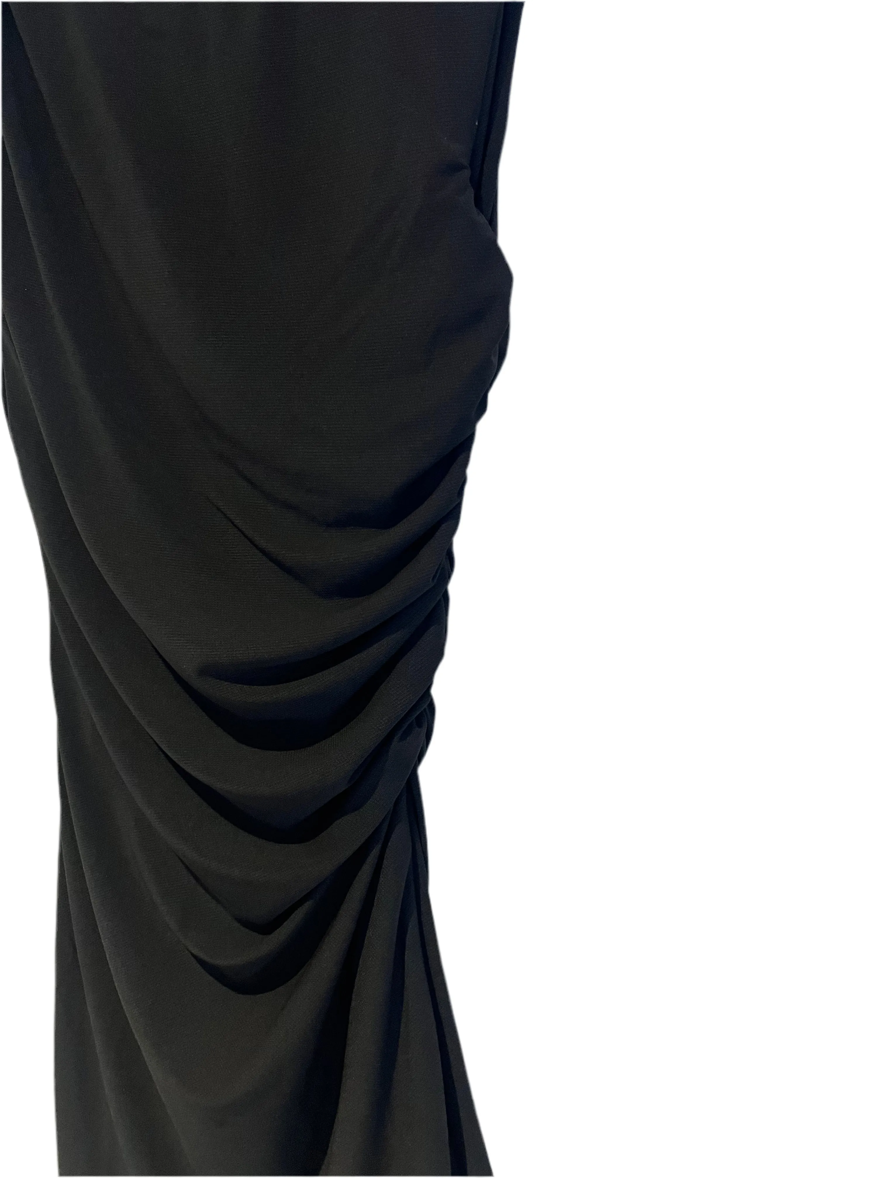 Victoria Black Side Pleated Mini Dress