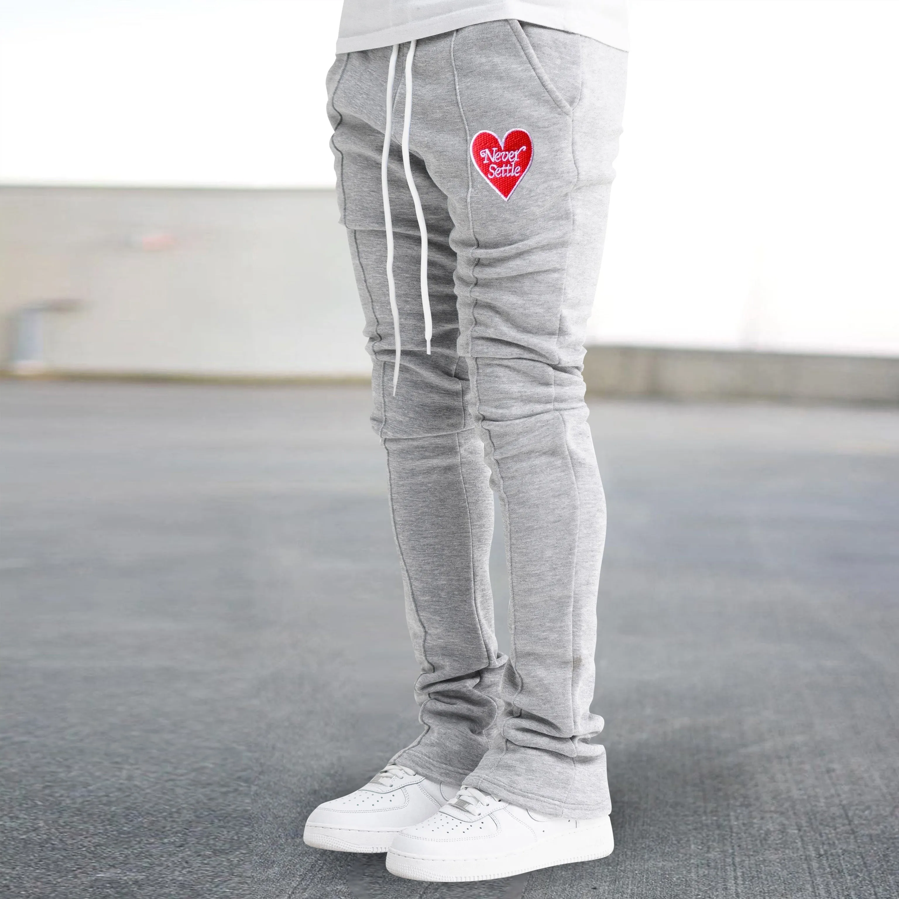 Vintage Embroidery Print Fashion Street Flared Trousers
