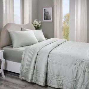 Vintage Noemi Tencel Fabric AC Quilt/Quilted Bed Cover/Comforter, Green