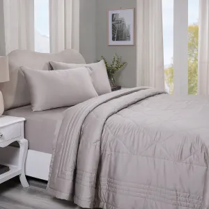 Vintage Noemi Tencel Fabric AC Quilt/Quilted Bed Cover/Comforter, Grey